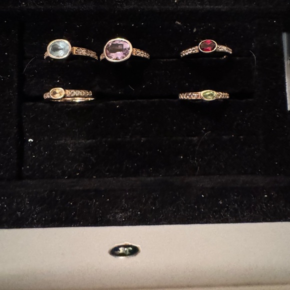 Ross-Simons Jewelry - Ross Simons gold vermil stackable rings. 925 stamp. Semi precious w/diamonds